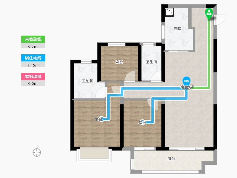 江苏省-徐州市-大发融悦东方-88.66-户型库-动静线