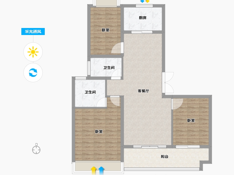 江苏省-宿迁市-华莱书香水韵-100.00-户型库-采光通风