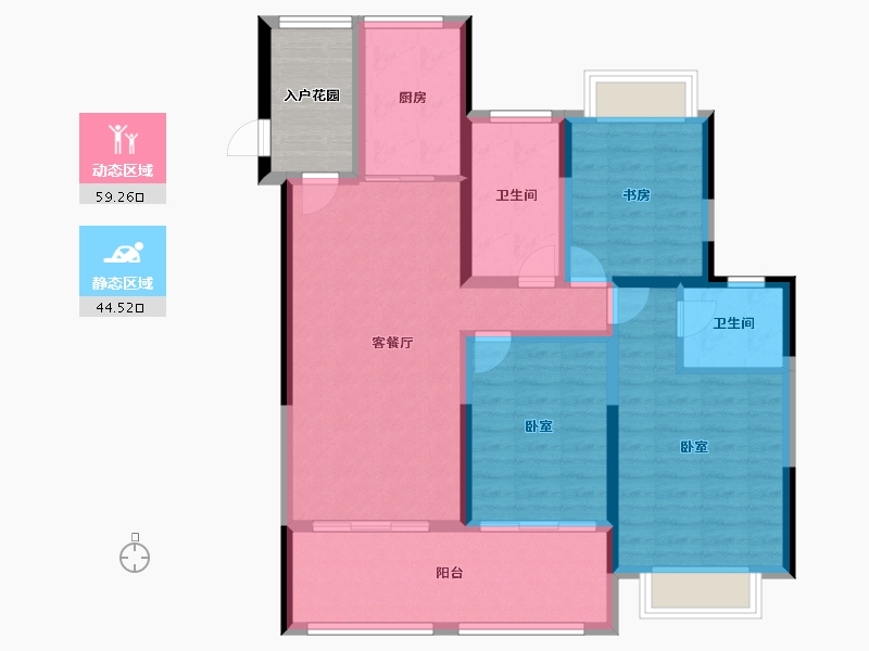 江苏省-南通市-银洲皇家学府-98.00-户型库-动静分区