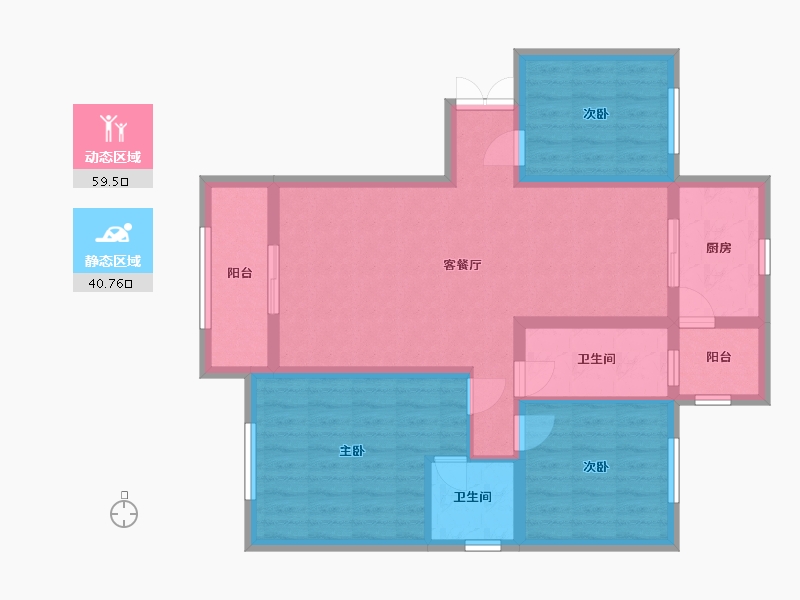 青海省-西宁市-紫御蘭庭-89.02-户型库-动静分区