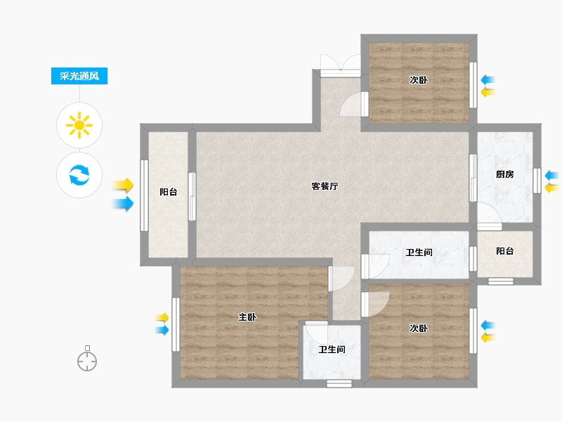 青海省-西宁市-紫御蘭庭-89.02-户型库-采光通风