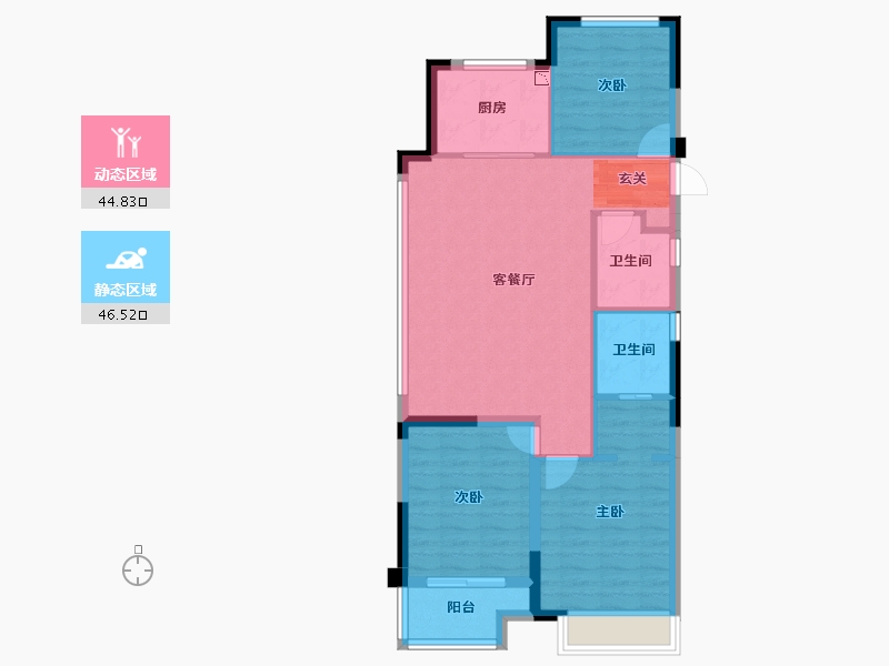 浙江省-台州市-宏大聚贤府-82.34-户型库-动静分区