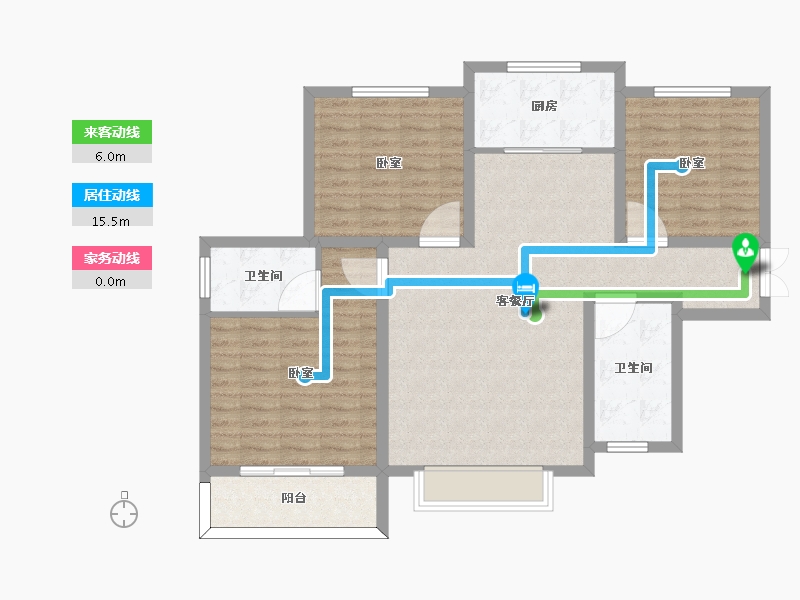 陕西省-宝鸡市-笙箫鹂苑-99.59-户型库-动静线