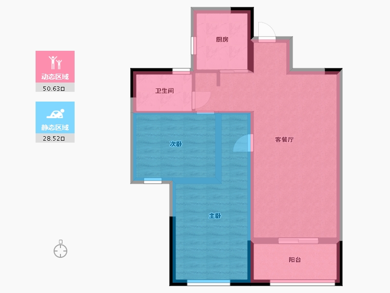 江苏省-淮安市-绿地御园-70.40-户型库-动静分区