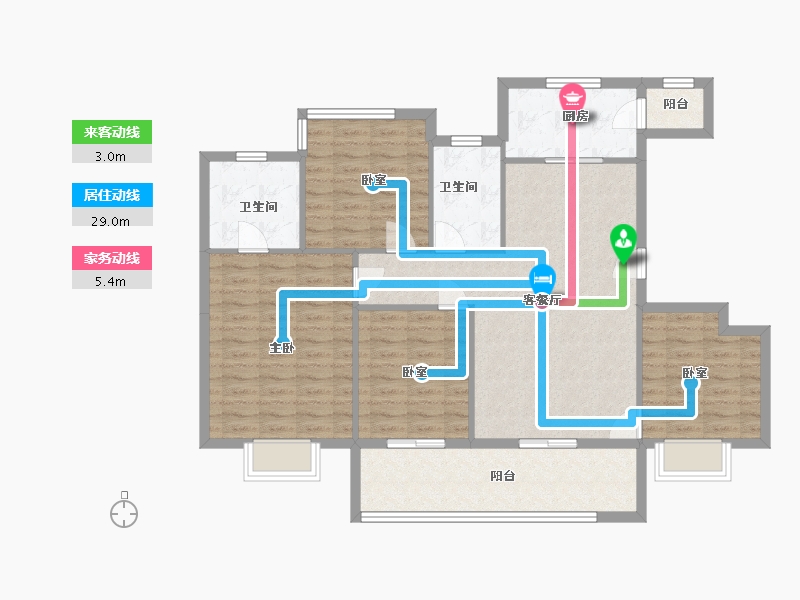 浙江省-宁波市-景瑞龙湖缇香郦城-111.19-户型库-动静线