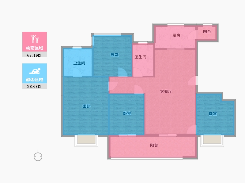 浙江省-宁波市-景瑞龙湖缇香郦城-111.19-户型库-动静分区