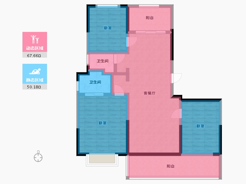 浙江省-宁波市-中交·雅郡-104.80-户型库-动静分区