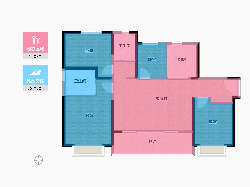 江苏省-南京市-融侨誉江-125.01-户型库-动静分区