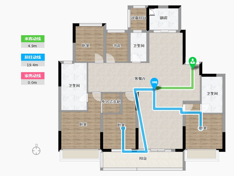 浙江省-杭州市-滨江嘉品美寓-152.03-户型库-动静线