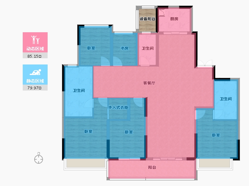 浙江省-杭州市-滨江嘉品美寓-152.03-户型库-动静分区