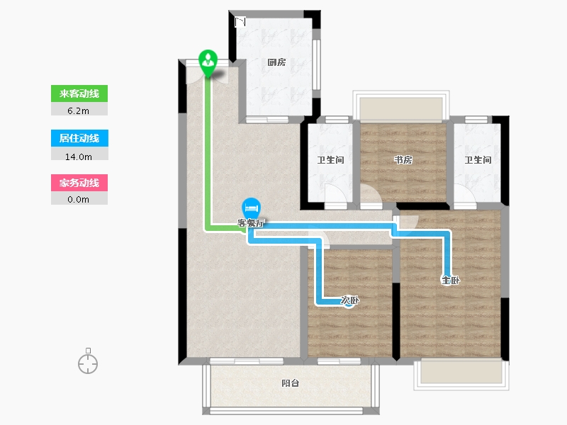 江苏省-盐城市-吾悦和府沁园-96.00-户型库-动静线