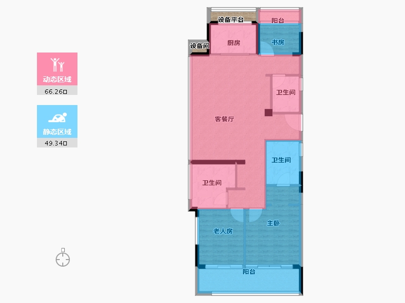 浙江省-金华市-海伦堡玖悦云庭-106.52-户型库-动静分区