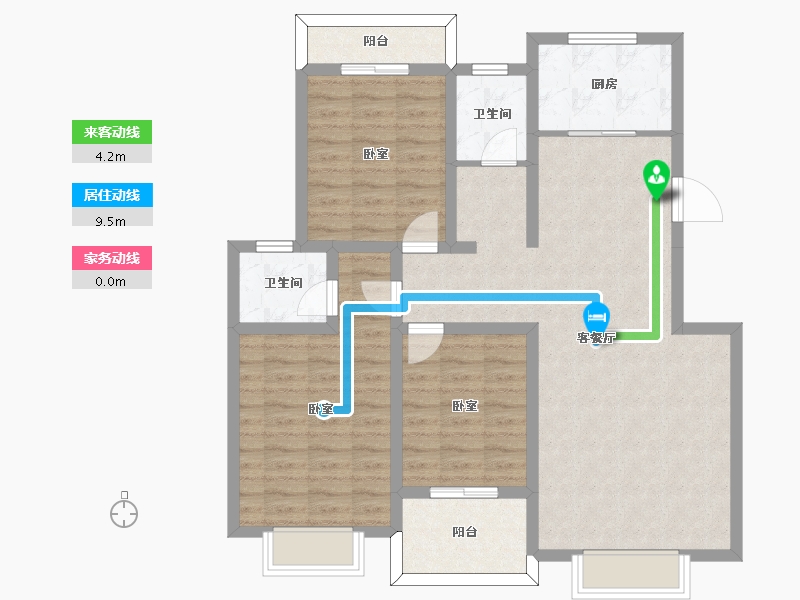 陕西省-宝鸡市-梧桐里水城-98.61-户型库-动静线