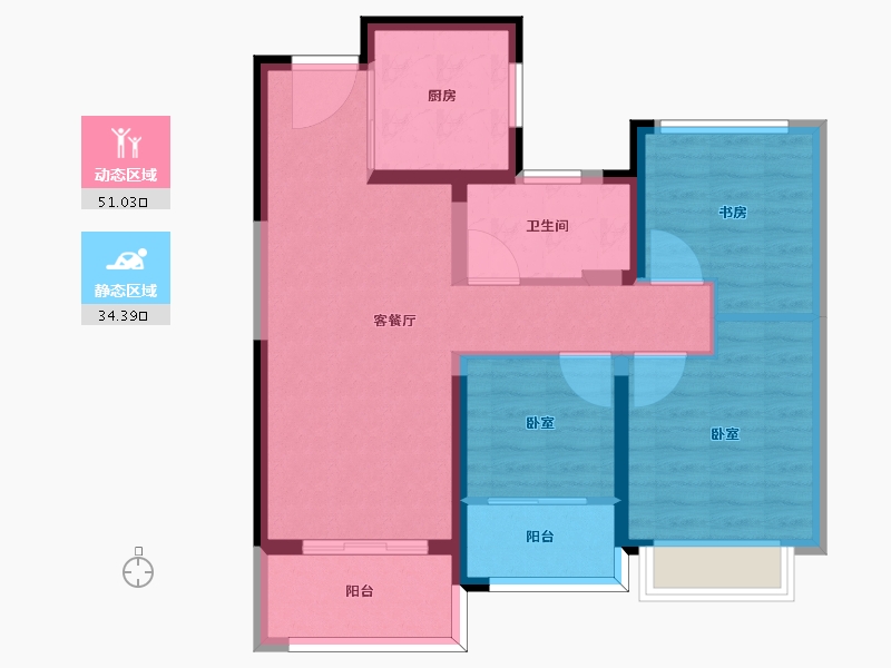 江苏省-南京市-燕熙台-76.01-户型库-动静分区