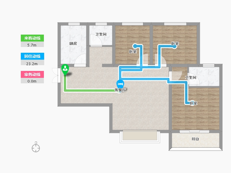 陕西省-宝鸡市-笙箫鹂苑-99.22-户型库-动静线