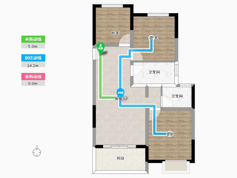 江苏省-南京市-泰达青筑-83.00-户型库-动静线