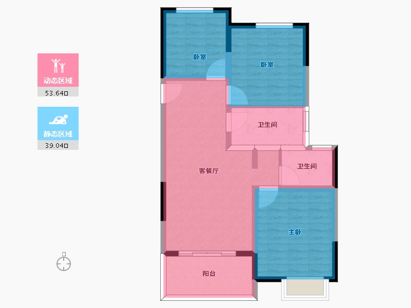 江苏省-南京市-泰达青筑-83.00-户型库-动静分区