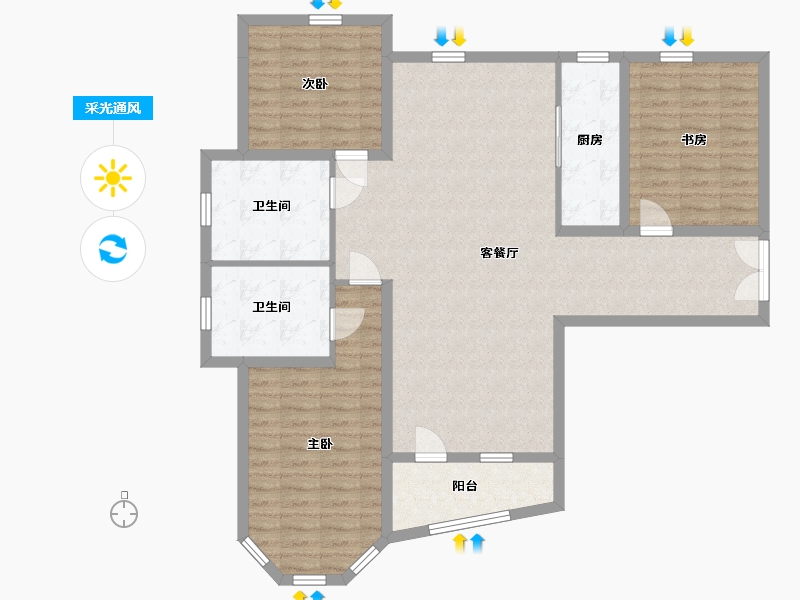 青海省-西宁市-新华联国际旅游城-118.38-户型库-采光通风