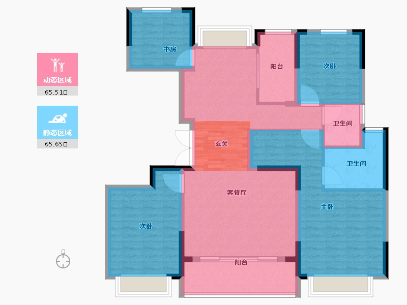 江苏省-苏州市-太湖朗峯-118.00-户型库-动静分区