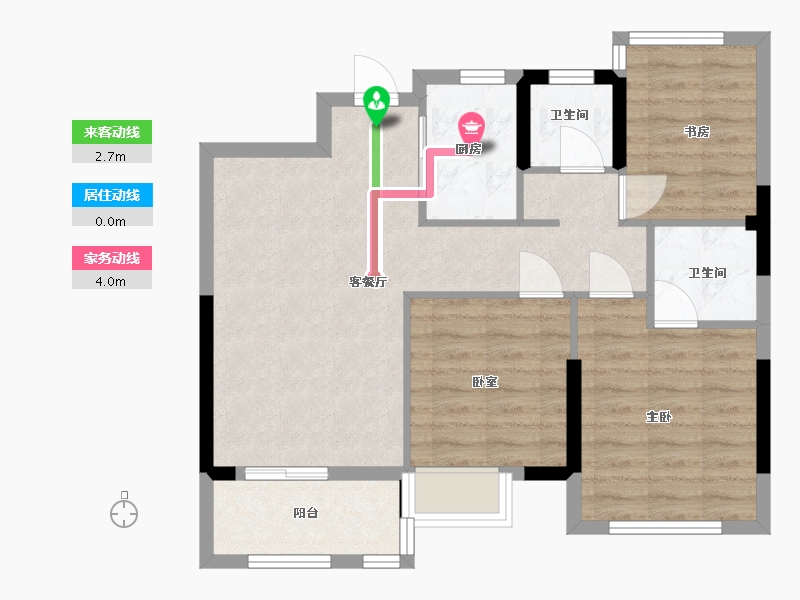 浙江省-宁波市-景瑞龙湖缇香郦城-70.21-户型库-动静线