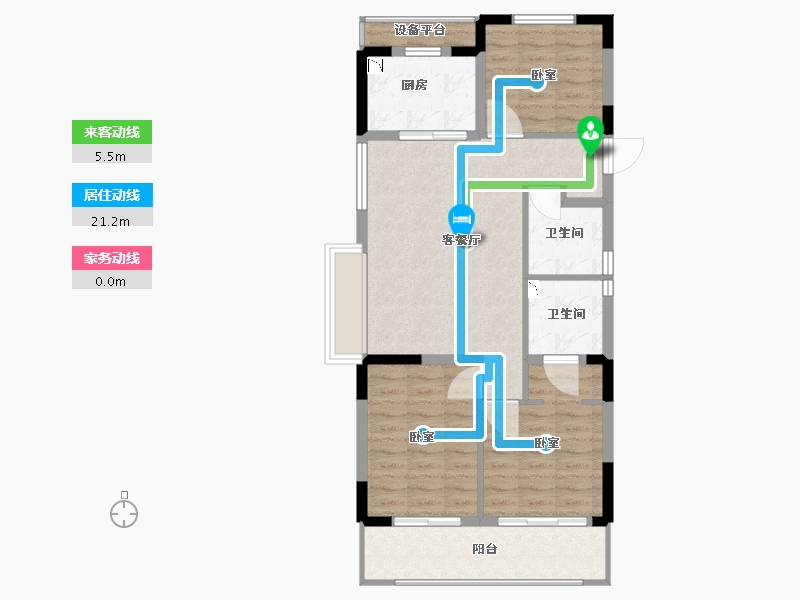 浙江省-宁波市-禹洲•朗玥府-86.00-户型库-动静线