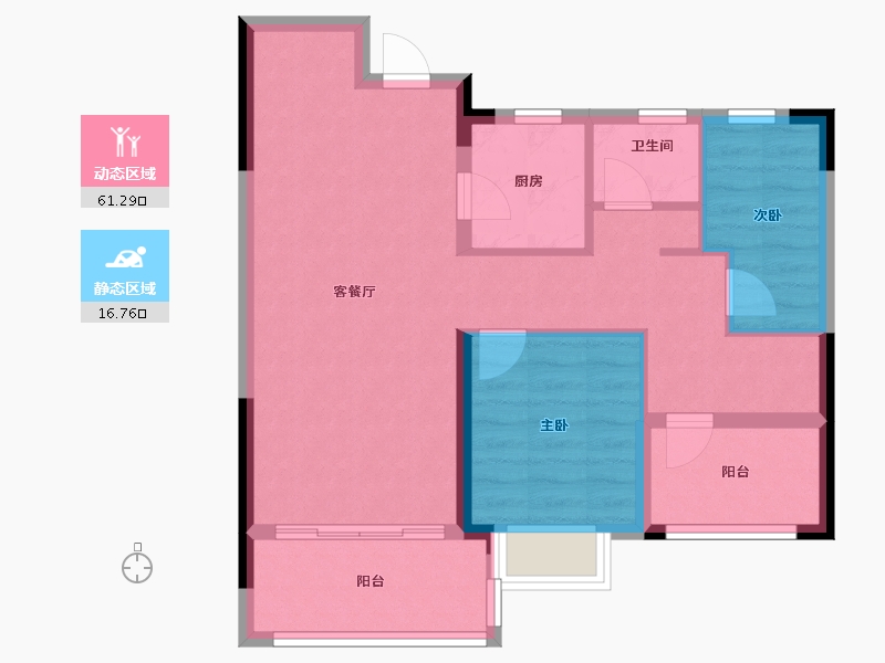 湖南省-长沙市-金辉优步星樾-69.59-户型库-动静分区