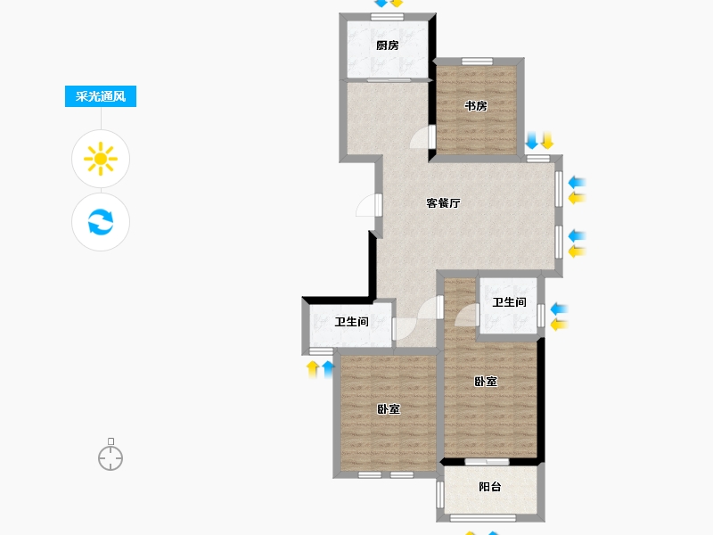 浙江省-杭州市-和昌钱塘外滩-89.59-户型库-采光通风