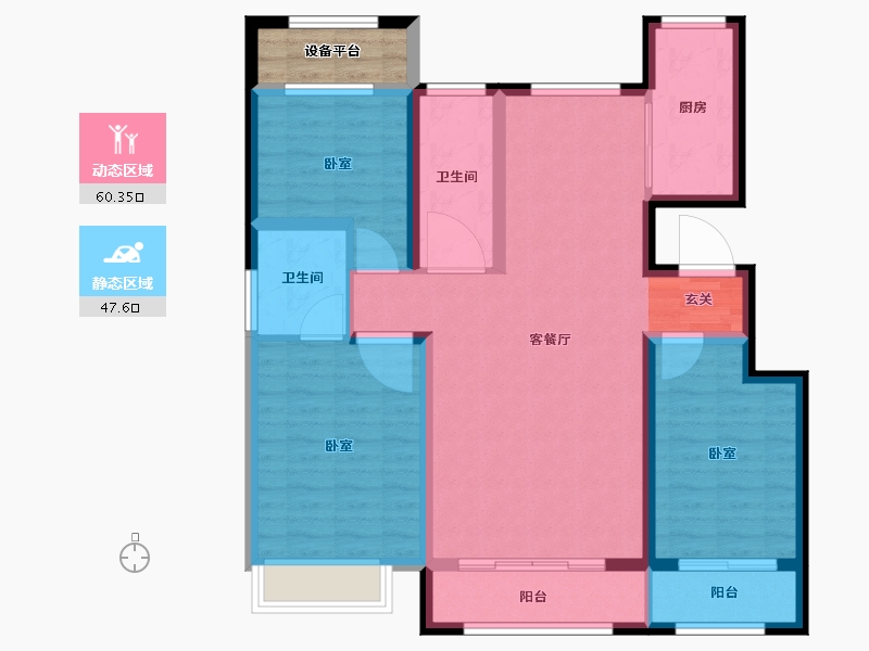 宁夏回族自治区-中卫市-煜基观园悦府-99.81-户型库-动静分区