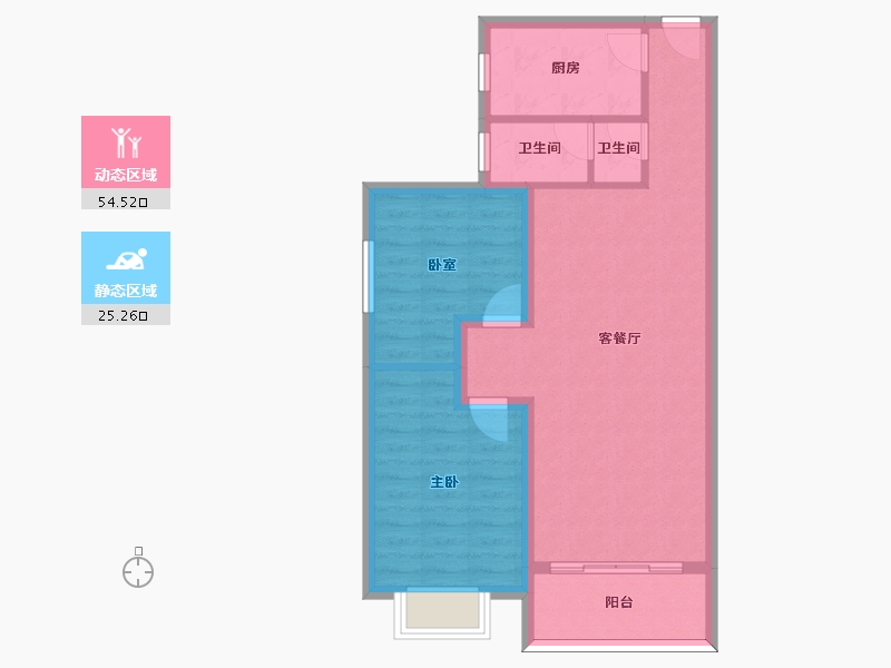 陕西省-西安市-亿丰时代商业综合体-71.49-户型库-动静分区