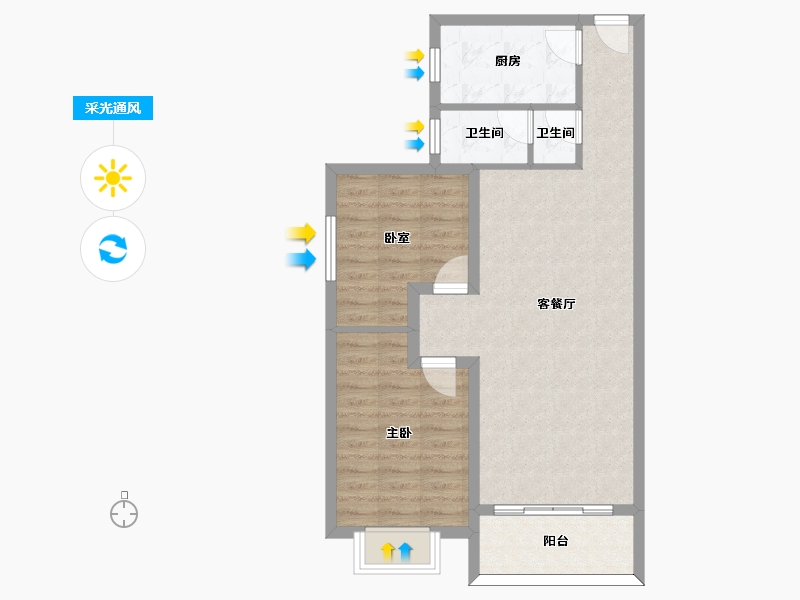 陕西省-西安市-亿丰时代商业综合体-71.49-户型库-采光通风