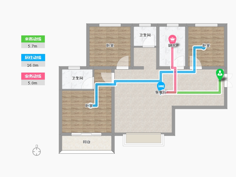 陕西省-宝鸡市-笙箫鹂苑-98.07-户型库-动静线