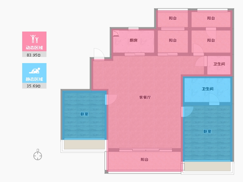 浙江省-宁波市-雅戈尔·嵩江府-106.15-户型库-动静分区