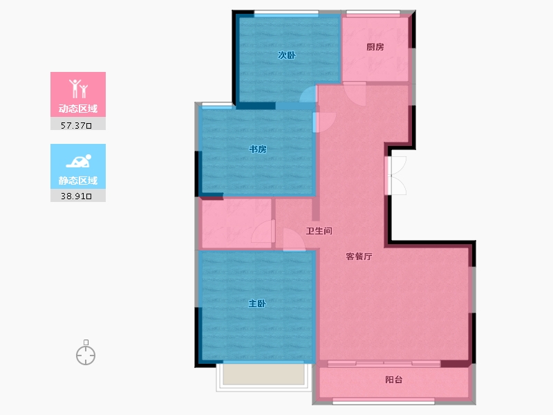 甘肃省-天水市-宏飞·翰林名苑-86.84-户型库-动静分区