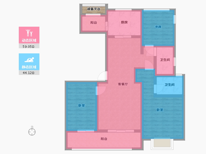 浙江省-宁波市-铂橙+-91.99-户型库-动静分区