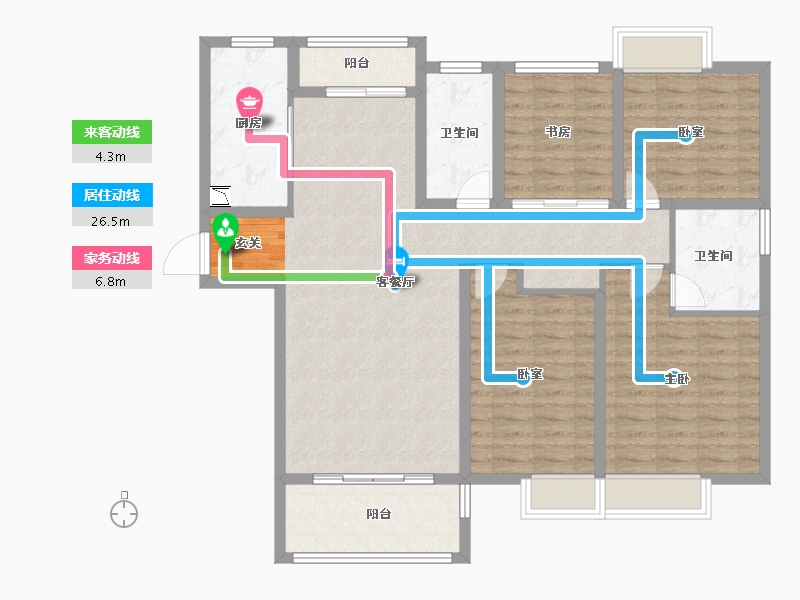 江苏省-苏州市-非凡环秀湖花园-117.01-户型库-动静线