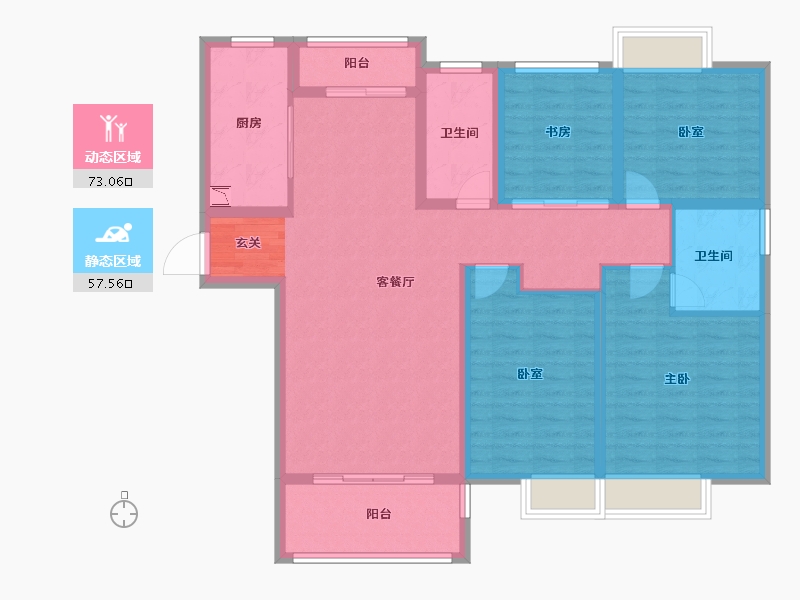 江苏省-苏州市-非凡环秀湖花园-117.01-户型库-动静分区