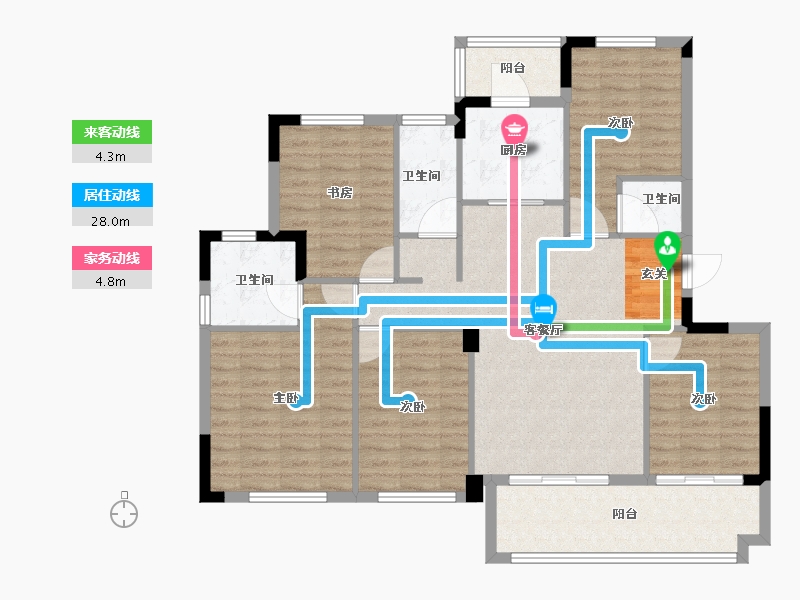 浙江省-台州市-新河首府壹号-117.83-户型库-动静线