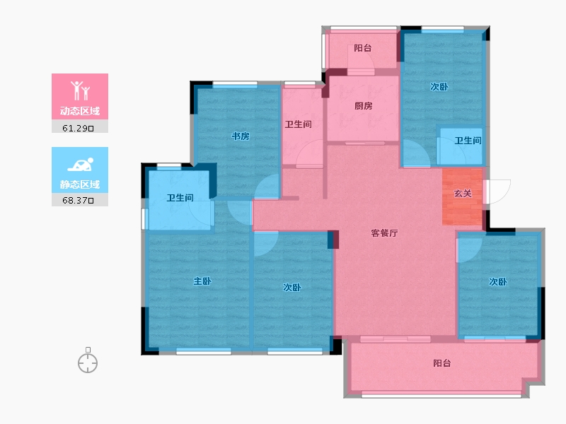 浙江省-台州市-新河首府壹号-117.83-户型库-动静分区