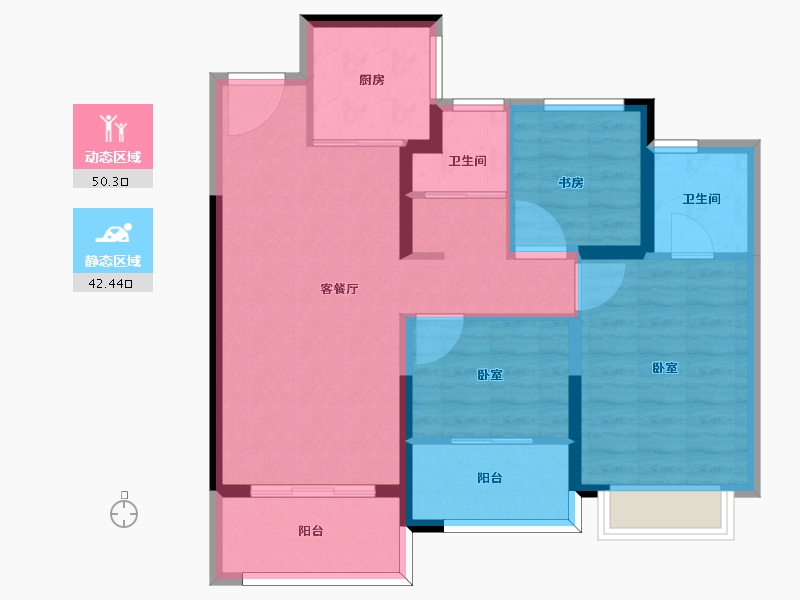 江苏省-南京市-燕熙台-83.00-户型库-动静分区