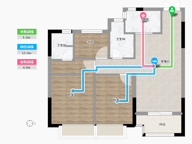 浙江省-嘉兴市-杨柳郡-70.00-户型库-动静线