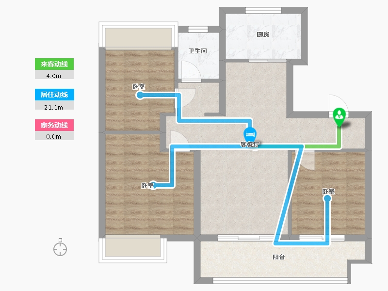 江苏省-镇江市-万科金域蓝湾-75.99-户型库-动静线