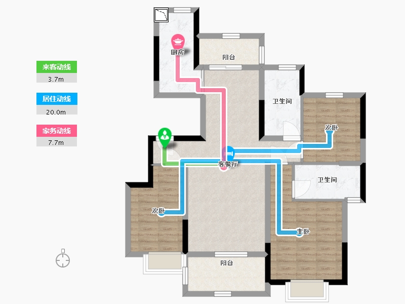 江苏省-南通市-南通恒大林溪郡-98.00-户型库-动静线