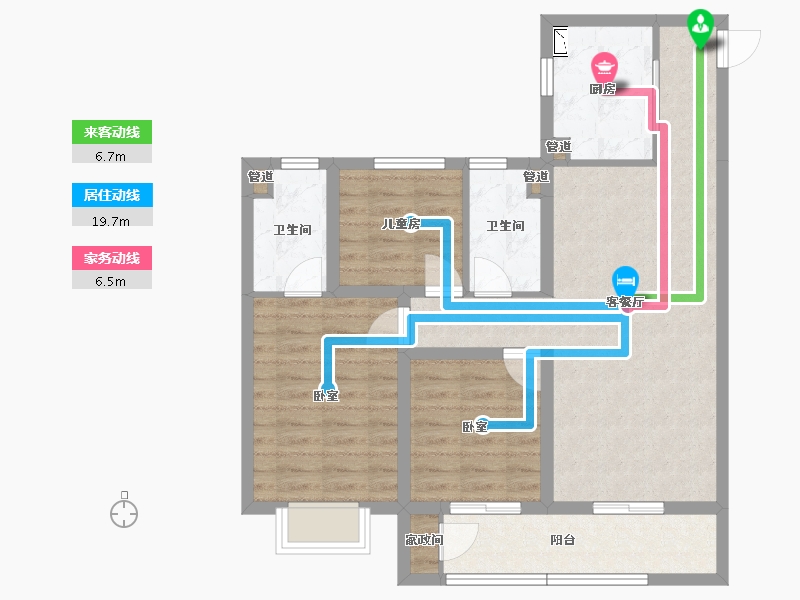 山西省-太原市-保利时光印象-82.60-户型库-动静线