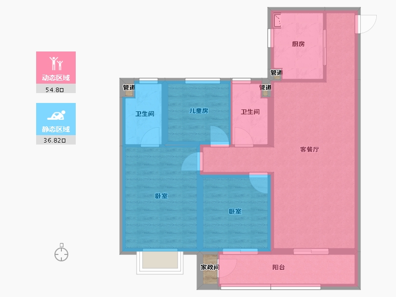 山西省-太原市-保利时光印象-82.60-户型库-动静分区