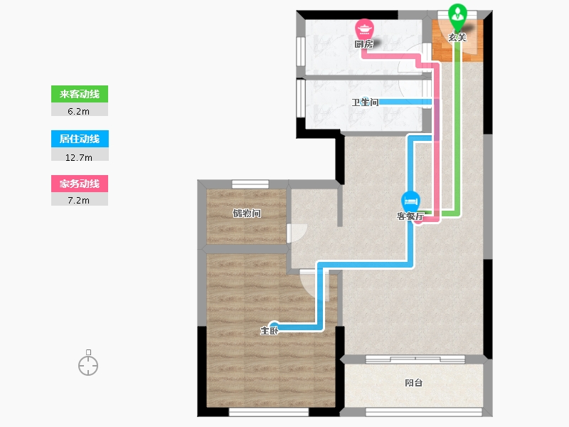 浙江省-台州市-杨帆·龙庭-65.01-户型库-动静线