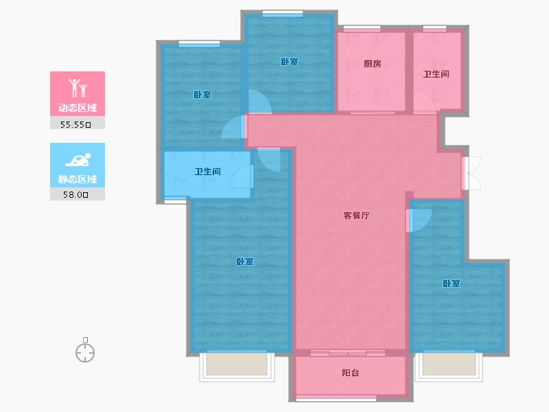 陕西省-渭南市-隆基泰和紫金府-101.74-户型库-动静分区