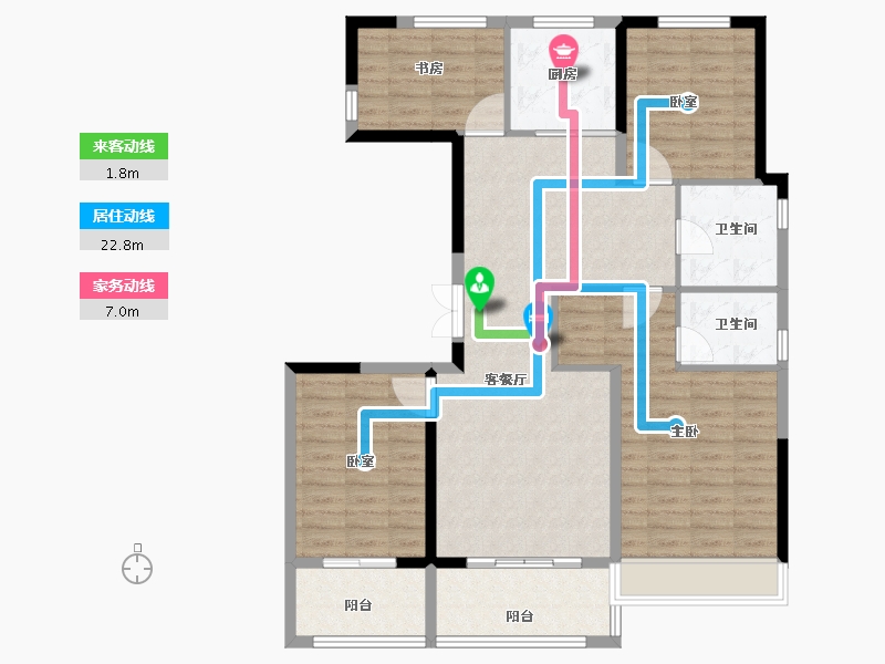 江苏省-扬州市-佳源玖珑湾-111.08-户型库-动静线