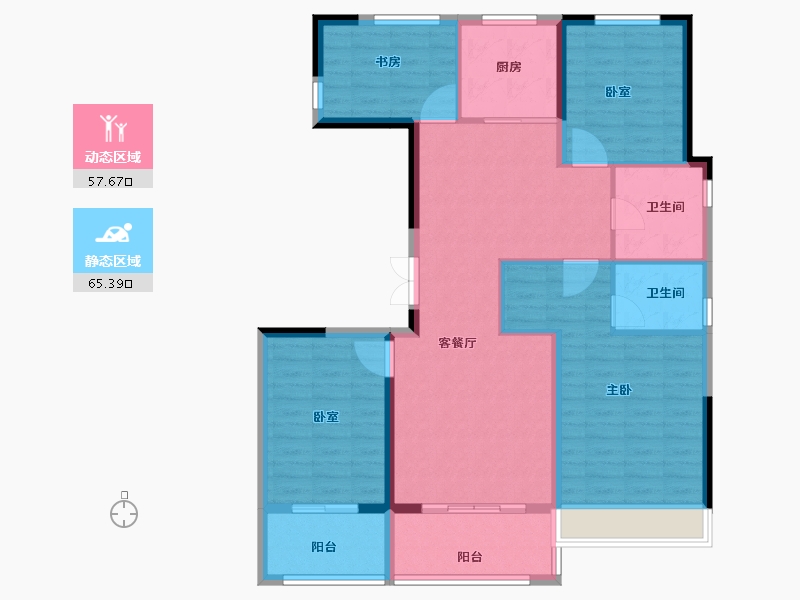 江苏省-扬州市-佳源玖珑湾-111.08-户型库-动静分区