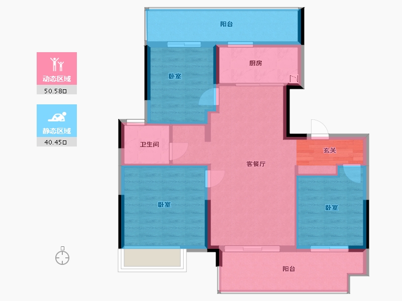 江苏省-镇江市-镇江金山铭著-82.07-户型库-动静分区