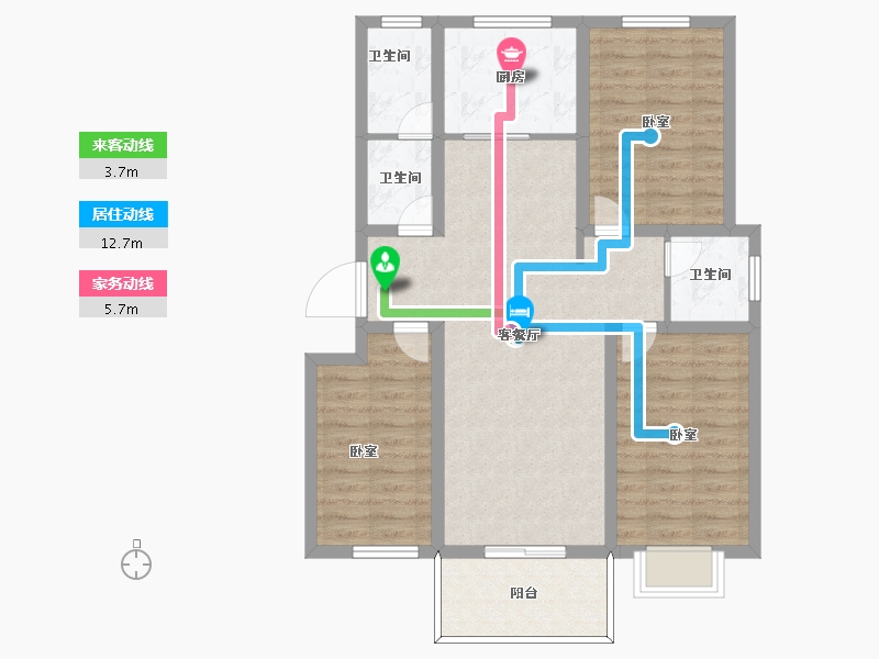 陕西省-宝鸡市-水岸新城-89.00-户型库-动静线